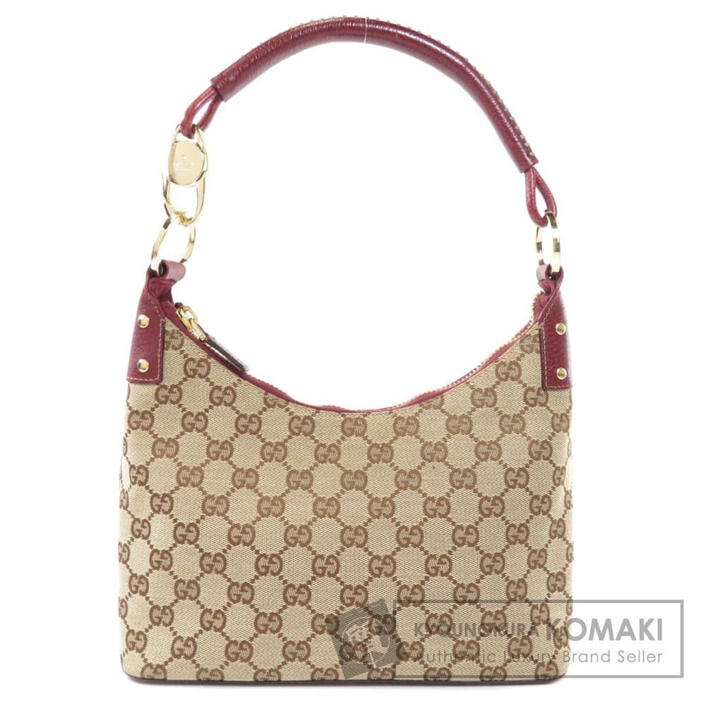 Gucci One Shoulder Hobo GG Shoulder Bag Canvas